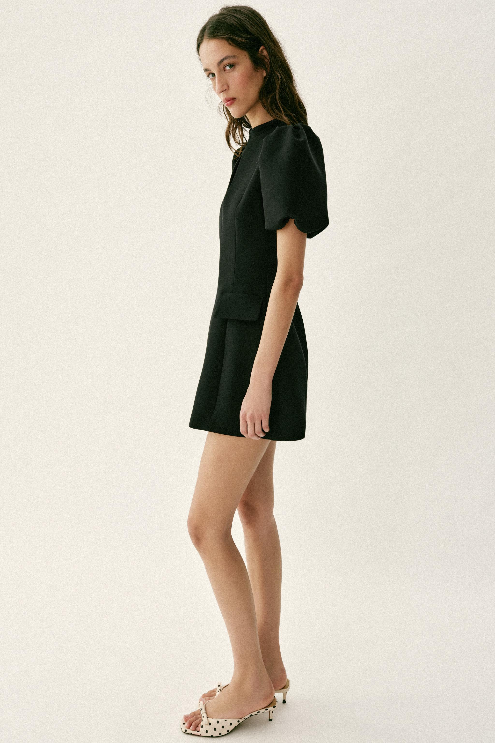 PUFF SLEEVE SHORT DRESS